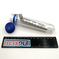 Неодимовые магниты 10х10х10 мм, прямоугольники, MaxPull, набор 10 шт. в тубе - фото 10222
