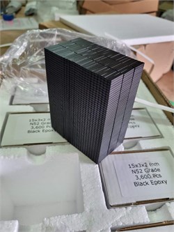 ЛОТ: Неодимовые магниты 15х3х2 мм N52 black комплект 3600 шт LP-15-3-2-N52