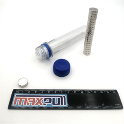 Неодимовые магниты 15х5 мм, диски, MaxPull, набор 20 шт. в тубе - фото 9948