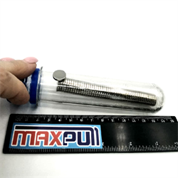 Неодимовые магниты 12х2 мм, диски, MaxPull, набор 50 шт. в тубе - фото 9966